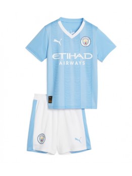 Billige Manchester City Hjemmedraktsett Barn 2023-24 Kortermet (+ Korte bukser)